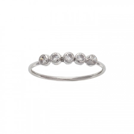 ANILLO EN ORO BLANCO DE 18 QUILATES CHATONES