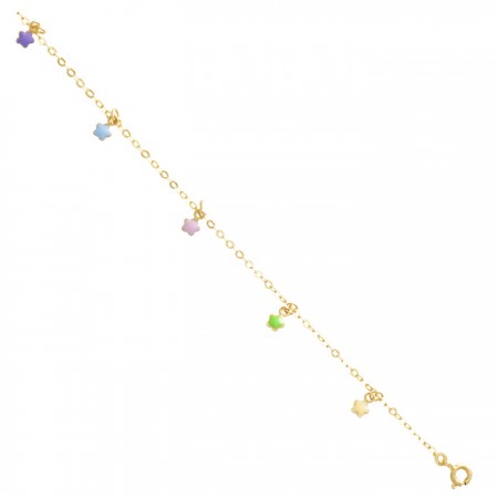 PULSERA INFANTIL EN ORO ESTRELLAS