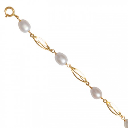 PULSERA EN ORO DE 18 QUILATES CON PERLAS