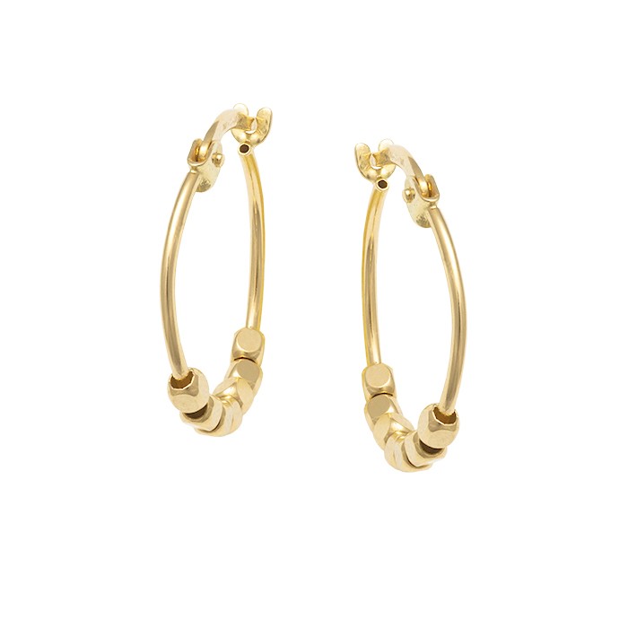 PENDIENTES TIPO ARO EN ORO DE 18 QUILATES