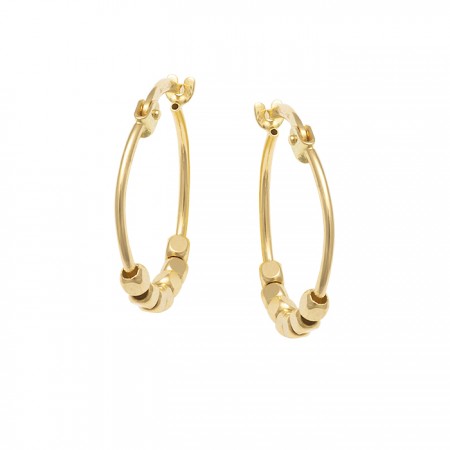 PENDIENTES TIPO ARO EN ORO DE 18 QUILATES