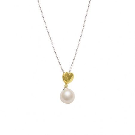 GARGANTILLA BICOLOR EN ORO DE 9 QUILATES CON PERLA GARGANTILLA BICOLOR EN ORO DE 9 QUILATES CON PERLA