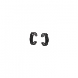 PENDIENTES EAR CUFF EN PLATA ESMALTADA NEGRA