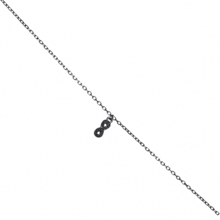 PULSERA INFINITO EN PLATA ESMALTADA NEGRA