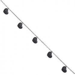 PULSERA EN PLATA ESMALTADA CORAZONES