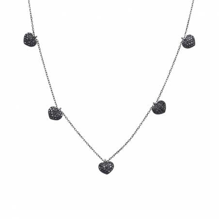 GARGANTILLA CORAZON EN PLATA ESMALTADA NEGRA GARGANTILLA CORAZON EN PLATA ESMALTADA NEGRA
