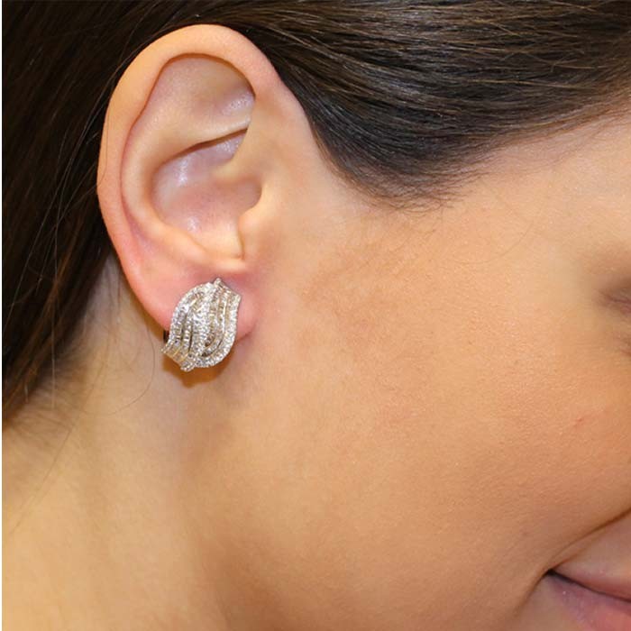 PENDIENTES EN ORO BLANCO Y DIAMANTES 2