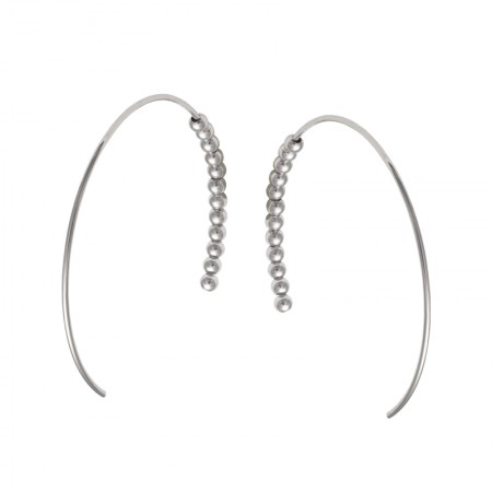 PENDIENTES TIPO ARO CON BOLITAS EN PLATA