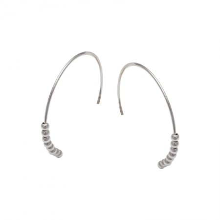 PENDIENTES TIPO ARO CON BOLITAS EN PLATA PQ