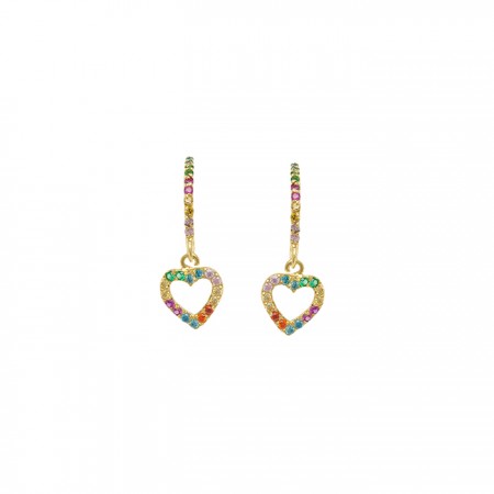 PENDIENTES EN ORO CORAZONES