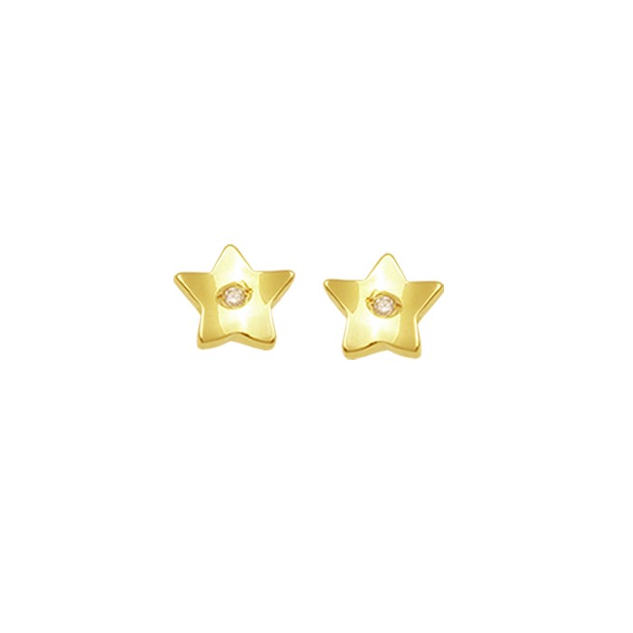 PENDIENTES EN ORO DE 18 QUILATES CON DIAMANTE