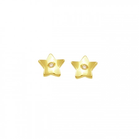 PENDIENTES EN ORO DE 18 QUILATES CON DIAMANTE
