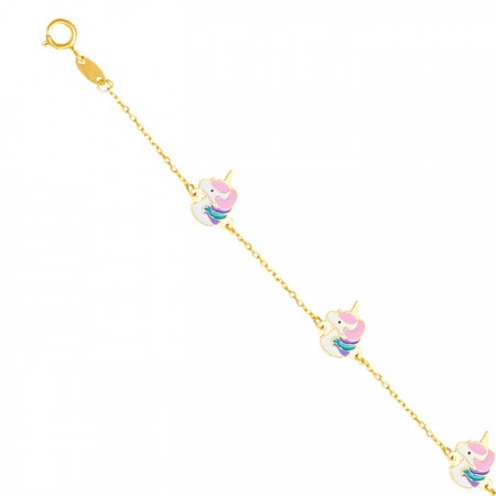 PULSERA INFANTIL UNICORNIO EN ORO