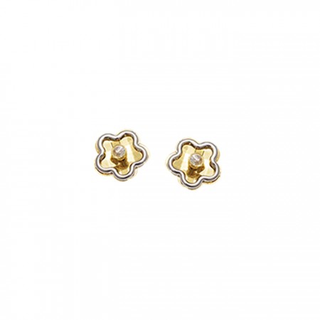 PENDIENTES FLOR EN ORO DE 9 QUILATES