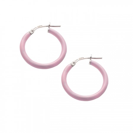 PENDIENTES EN PLATA CON ARO Y ESMALTE