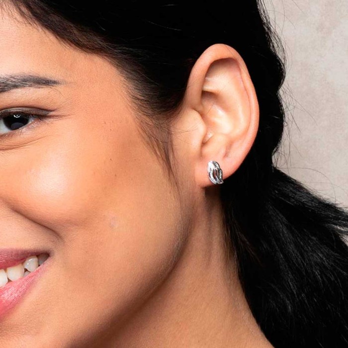 PENDIENTES EN ORO BLANCO Y DIAMANTES