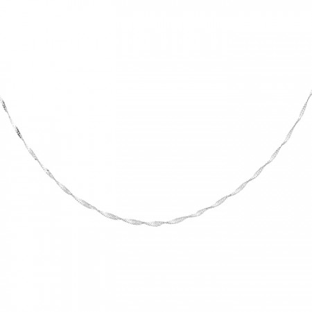 CADENA EN ORO BLANCO DE 18 QUILATES SINGAPUR 45CM