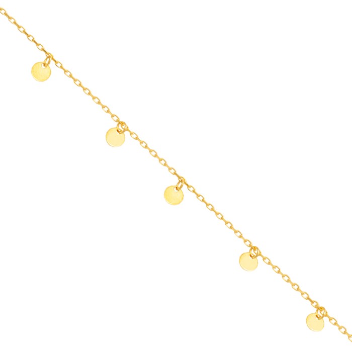 PULSERA EN PLATA DORADA CÍRCULOS