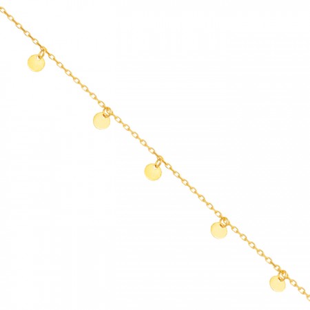 PULSERA EN PLATA DORADA CÍRCULOS