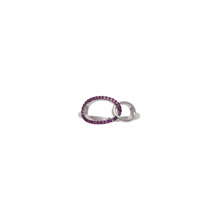 ANILLO EN PLATA CON CIRCONITAS ROSAS