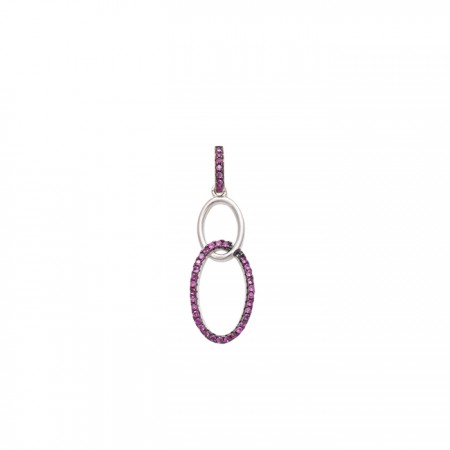 COLGANTE EN PLATA ÓVALO DE CIRCONITAS