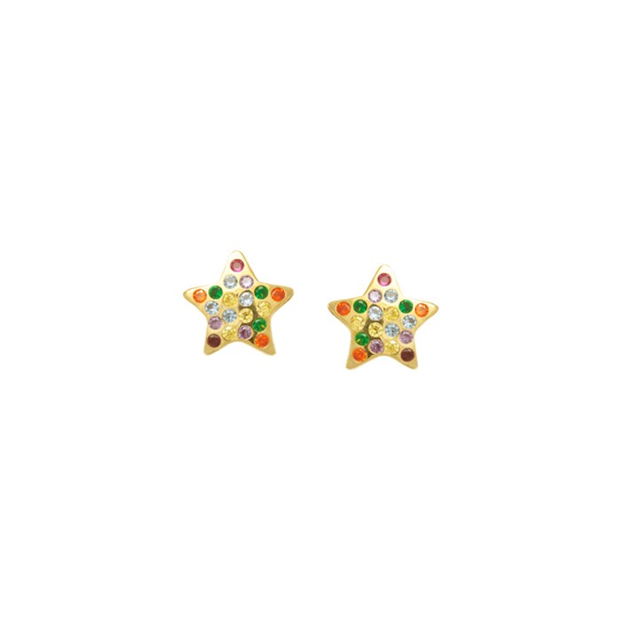 PENDIENTES EN ORO FORMA ESTRELLA
