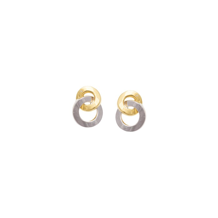 PENDIENTES EN ORO AMARILLO Y BLANCO