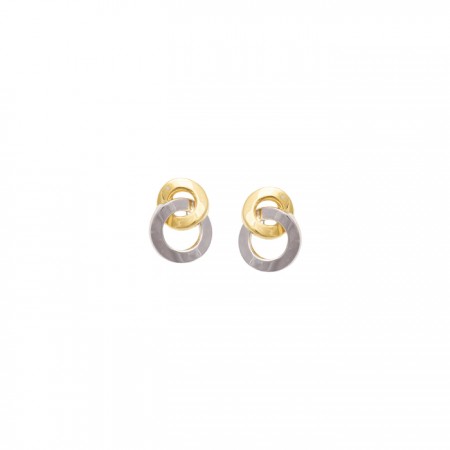PENDIENTES EN ORO AMARILLO Y BLANCO