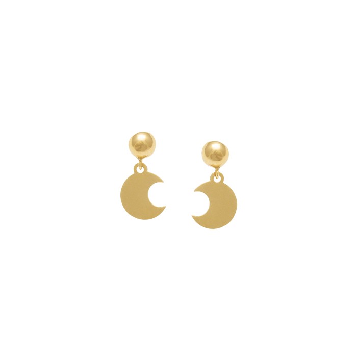 PENDIENTES EN ORO COLGANTE LUNA