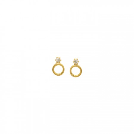 PENDIENTES EN ORO CÍRCULO Y CIRCONITAS