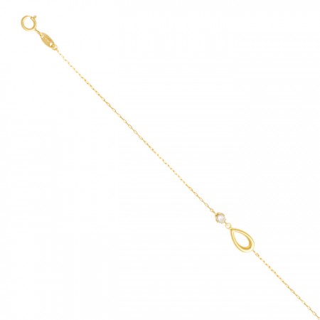 PULSERA EN ORO ÓVALO Y CIRCONITA