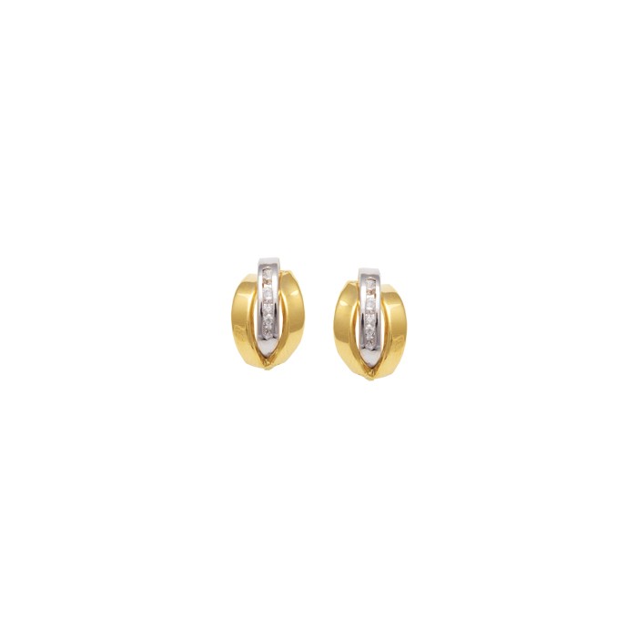 PENDIENTES EN ORO AMARILLO Y BLANCO