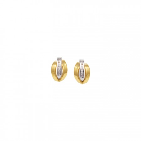 PENDIENTES EN ORO AMARILLO Y BLANCO