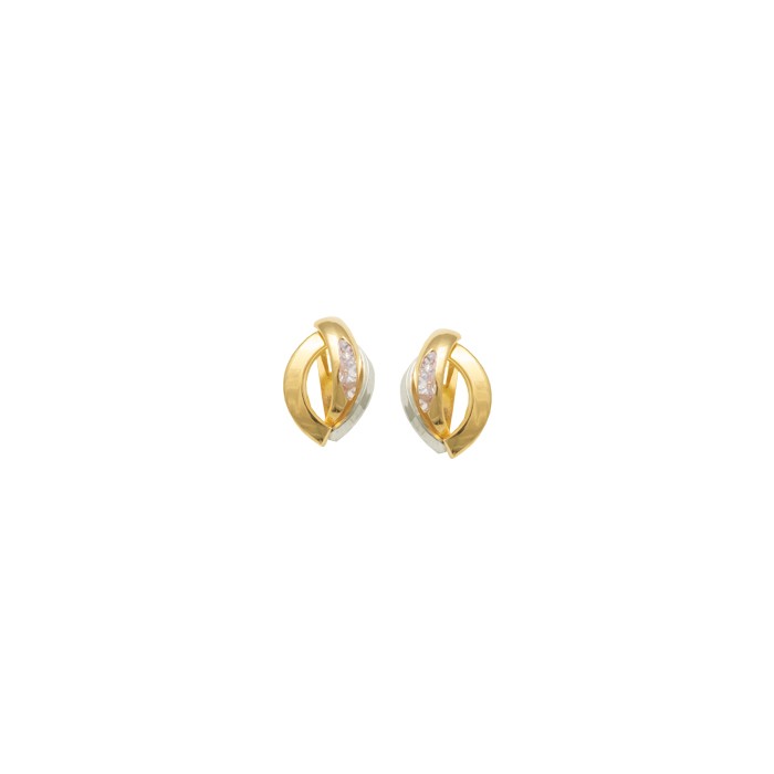 PENDIENTES EN ORO AMARILLO Y BLANCO