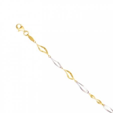PULSERA EN ORO BICOLOR ONDAS