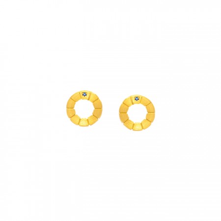 PENDIENTES EN PLATA DORADA Y CIRCONITA