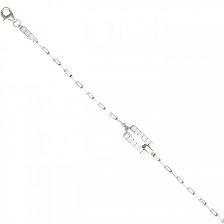 PULSERA EN PLATA CON DETALLE RECTANGULAR