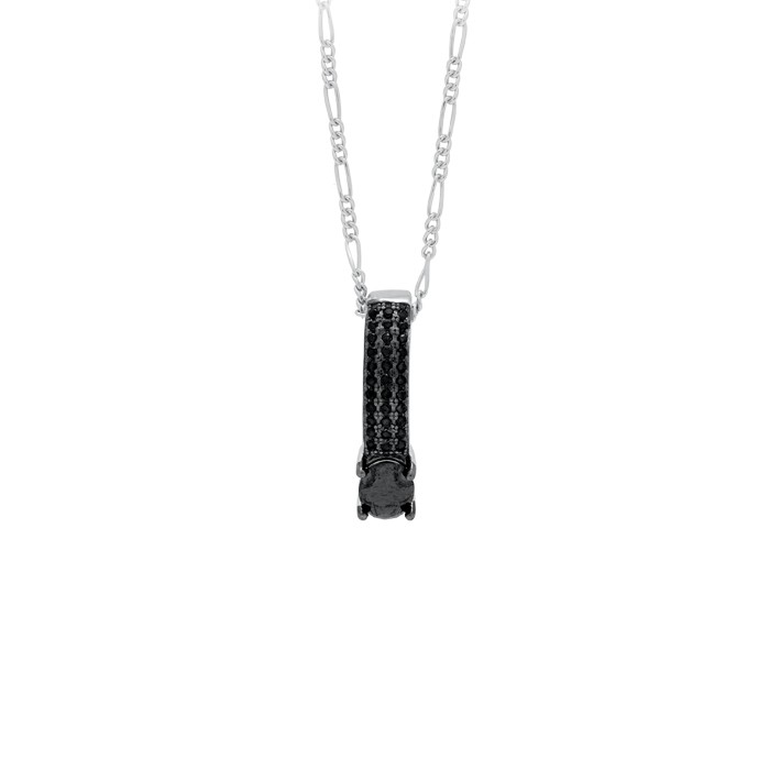 GARGANTILLA EN PLATA DE CIRCONITAS NEGRAS