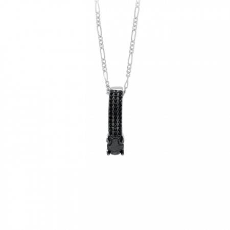 GARGANTILLA EN PLATA DE CIRCONITAS NEGRAS