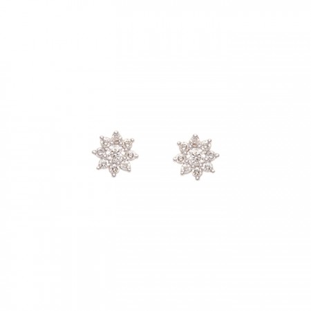 PENDIENTES EN ORO FLOR Y DIAMANTES PENDIENTES EN ORO FLOR Y DIAMANTES