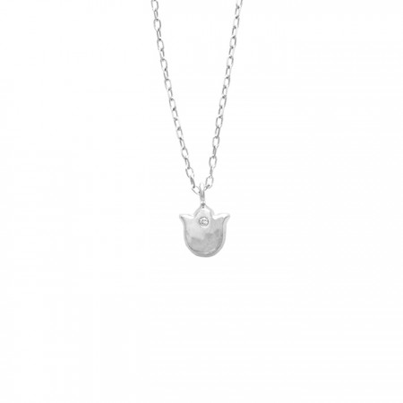 GARGANTILLA EN ORO FORMA TULIPÁN CON DIAMANTE