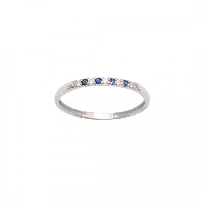 ANILLO EN ORO CON DIAMANTES Y ZAFIROS