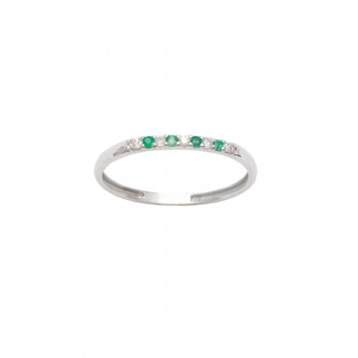 ANILLO EN ORO CON DIAMANTES Y ESMERALDAS