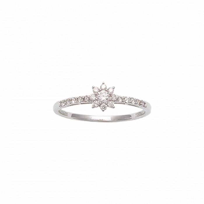 ANILLO EN ORO DE DIAMANTES FORMA FLOR