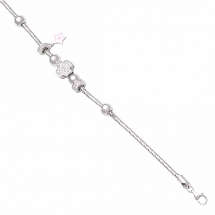 CHARM FORMA TRÉBOL Y ESTRELLA ROSA