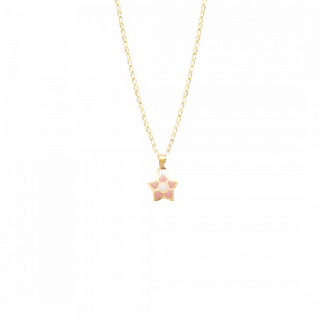 GARGANTILLA EN ORO DE ESTRELLA ROSA