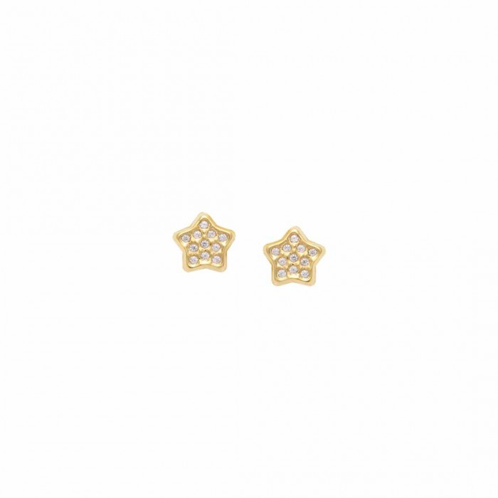 PENDIENTES EN ORO DE ESTRELLA CON CIRCONITAS
