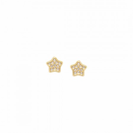 PENDIENTES EN ORO DE ESTRELLA CON CIRCONITAS