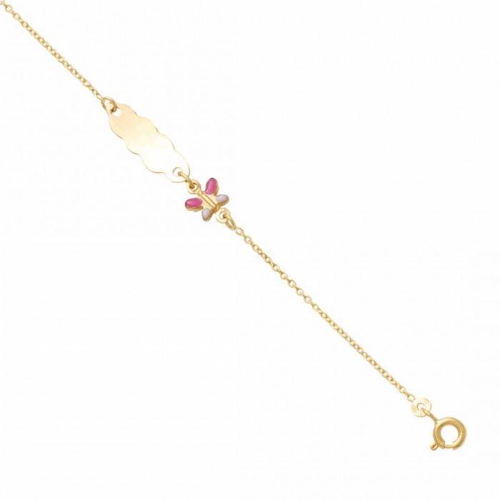ESCLAVA INFANTIL CON MARIPOSA ROSA