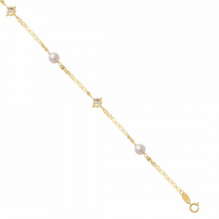 PULSERA DE PERLAS Y ESTRELLAS